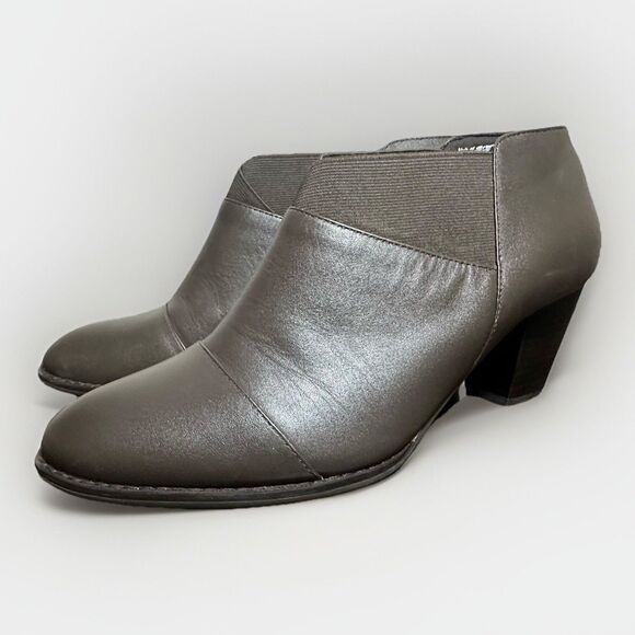 Vionic 326 Point‎ Chocolate Brown Block Heeled Ankle Booties Women's 9.5 - Picture 1 of 13